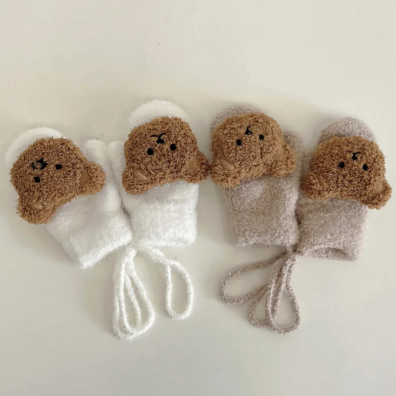 Teething Mitten Baby - 1-4y urso dos desenhos animados luvas