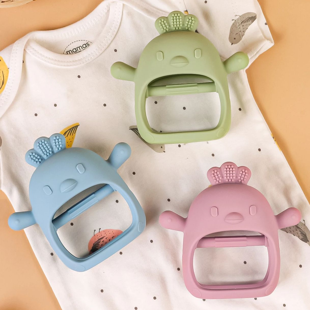1PC Luva Mordedor de Silicone  - Teething Mitten Baby avaliação e preço