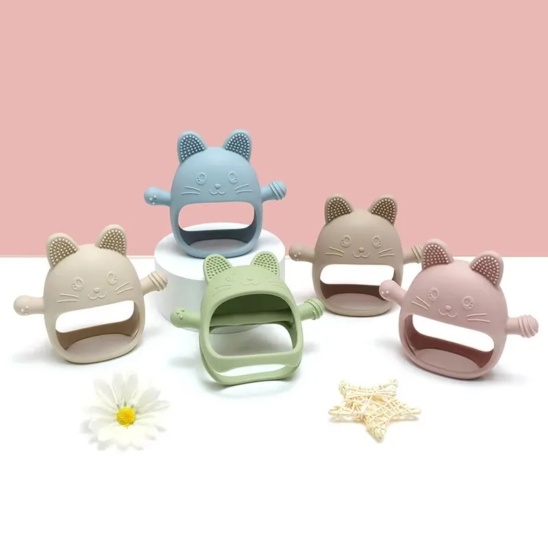 1pc bebê silicone mordedores l - Teething Mitten Baby avaliação e preço