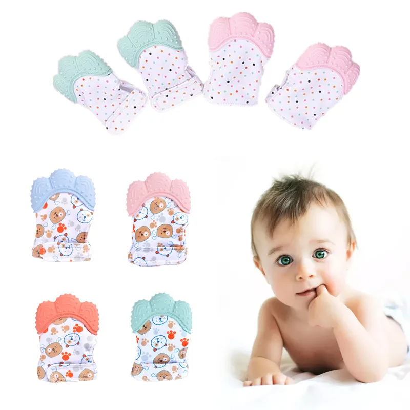 Bebê anti-mordida luvas de sil - Teething Mitten Baby avaliação e preço