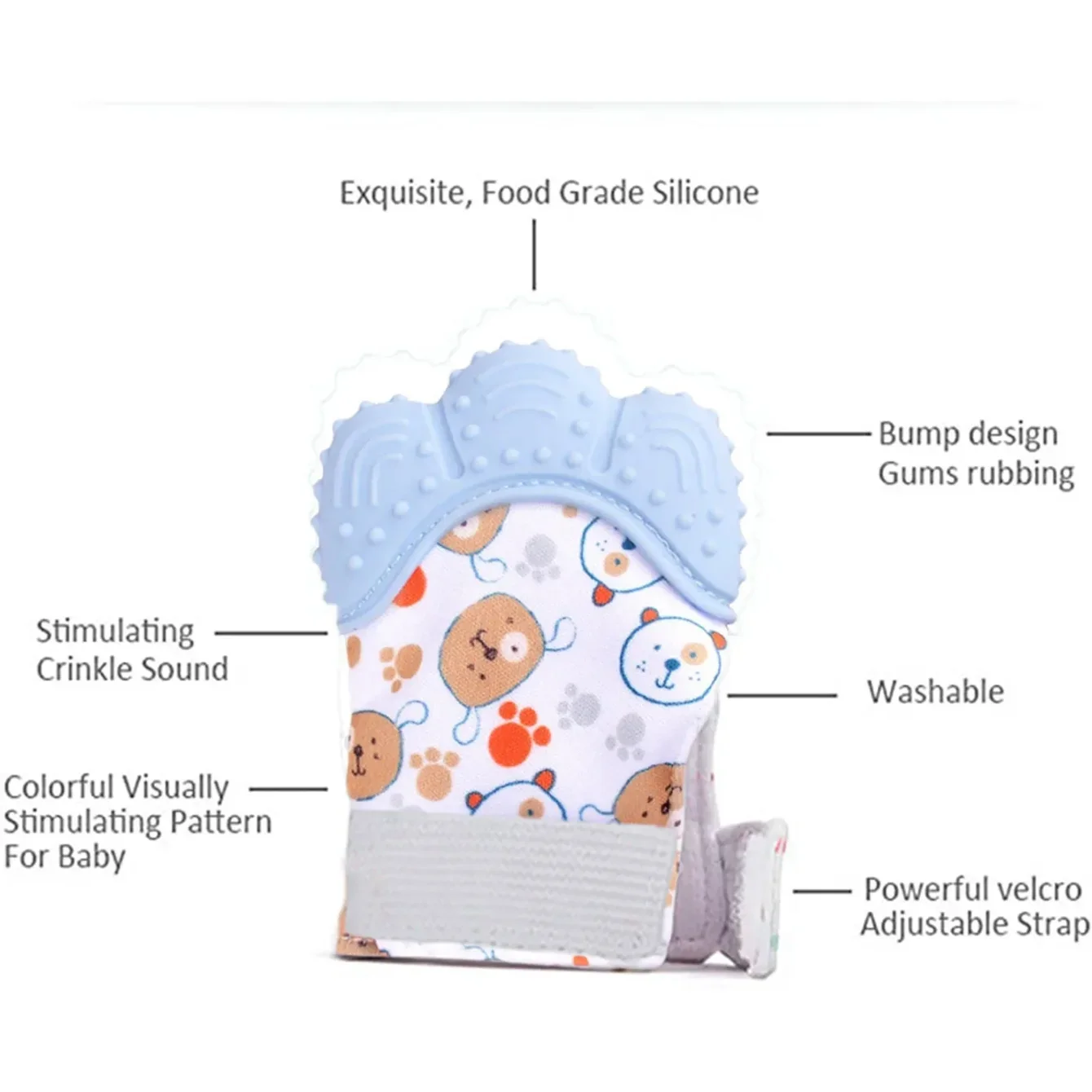 Luva de Mastigação para Bebês, - Teething Mitten Baby avaliação e preço