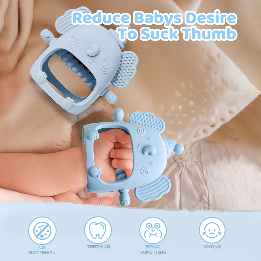 2 pçs silicone bebê mordedor l - Teething Mitten Baby avaliação e preço